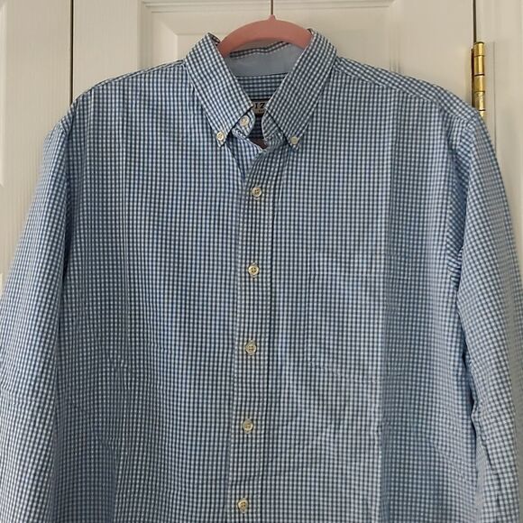 Izod  blue white  button down dress shirt  Sz M - Picture 3 of 6